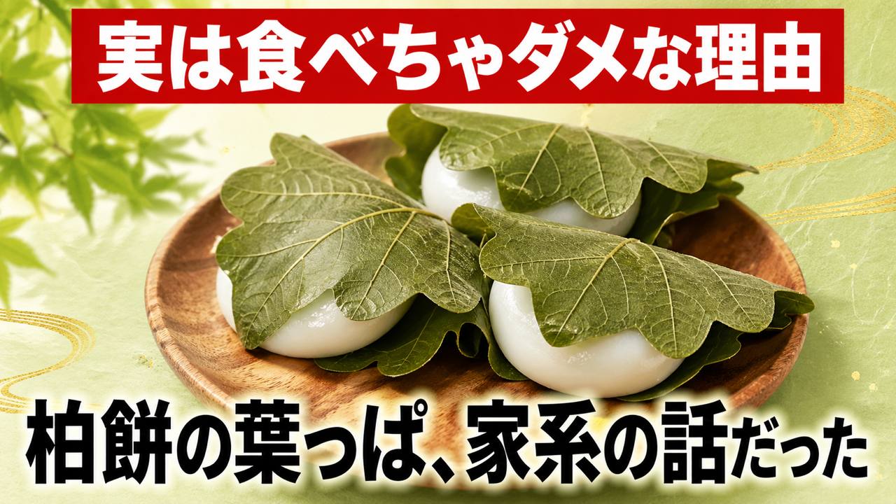 柏餅と柏の葉のアイキャッチ